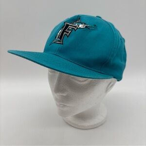 Vintage Florida Marlins Hat Cap Snapback Green Teal MLB Baseball Adult 90s